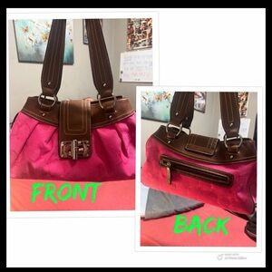 Chaps Pink and Brown Shoulder Bag
